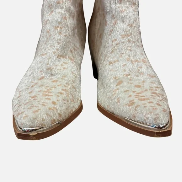 ARIDER GIRL Cowgirl Western Ankle Boots Faux Animal Fur Booties 8 Boho Concert - Picture 4 of 7